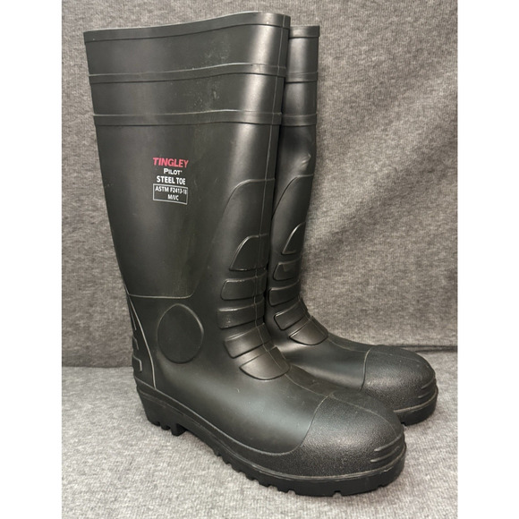 Tingley - Pilot ASTM F2413-18 M/I/C - Steel Toe Rubber Boots - Black 15" Size 12 - Picture 2 of 11
